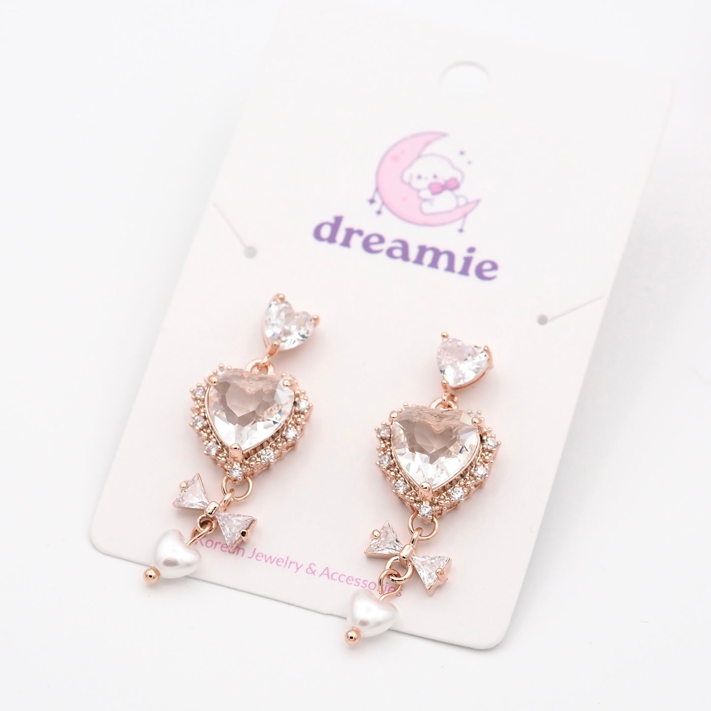Charmed Heart Pearl Drop Earrings