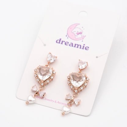 Charmed Heart Pearl Drop Earrings