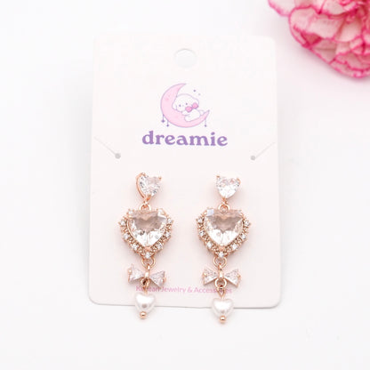 Charmed Heart Pearl Drop Earrings