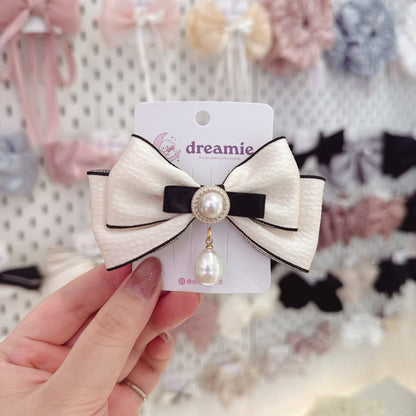 Ribbon Pearl Drop Hairpin
