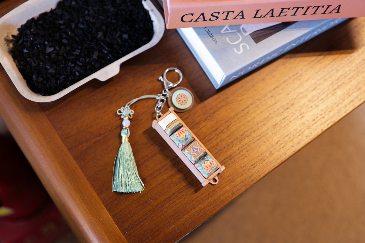 White Dancheong Keycap Keychain