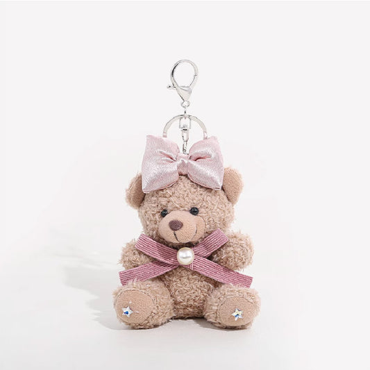 Pink Bowtie Bear Bag Charm