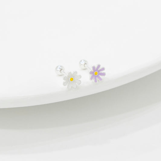 Mini Silver 925 Purple Daisy Piercing