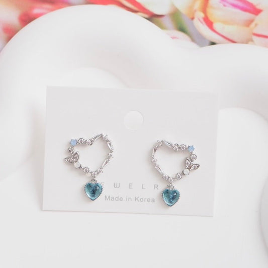 Aqua Heartbeat Earrings - Dreamie - Earrings