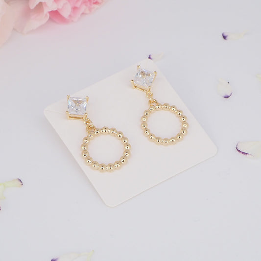 Diamond and Gold Ring Earrings - Dreamie - Earrings