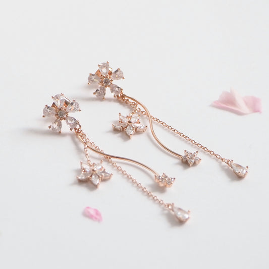 Sparkling Blossom Drops Earrings