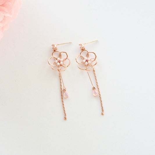 Petal Pink Pearl Drop Earrings