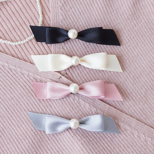 Ribbon Satin Pearl Hair Pin