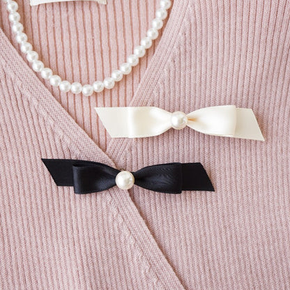 Ribbon Satin Pearl Hair Pin