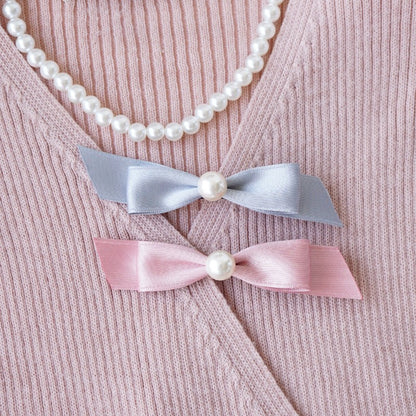 Ribbon Satin Pearl Hair Pin