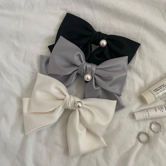 Luxe Pearl  Ribbon Hair Clip